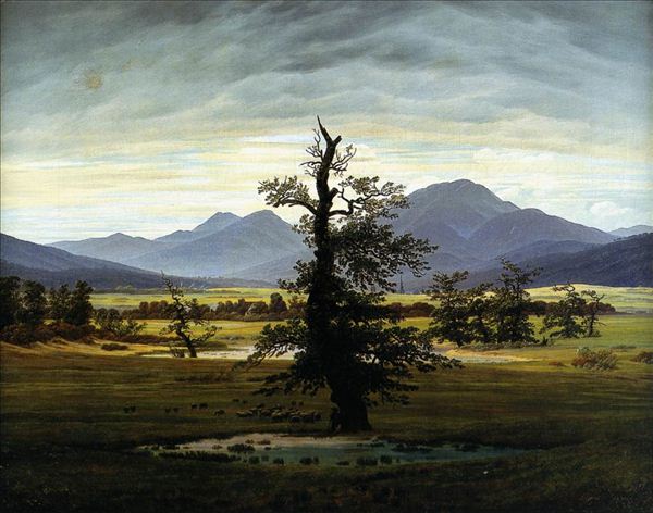 318,油画,弗里德里希,《孤独的树》