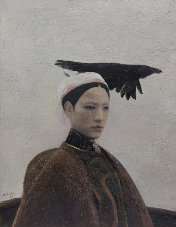 318,油画,何多苓,《乌鸦是美丽的》