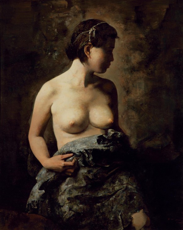 318,318艺术,郭润文,油画,《半裸的女人》
