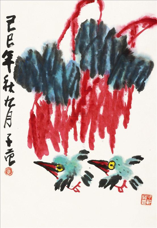 318,318艺术,崔子范,国画,国画花鸟,《花鸟》