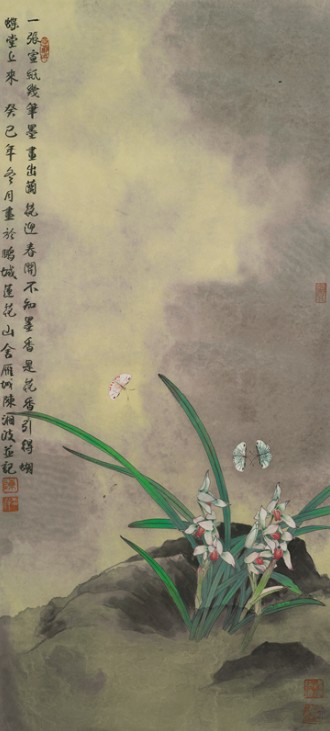 318,318艺术,陈湘波,国画,国画花鸟,《画出兰花迎春开》