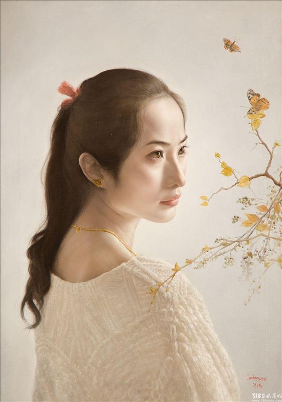 318,318艺术,刘诚,油画,油画人物,《她的世界》
