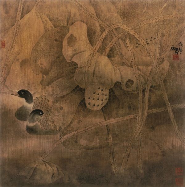 318,318艺术,陈湘波,国画,国画花鸟,《荷·秋籁》