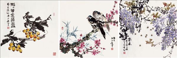 318,318艺术,陈永康,国画,国画花鸟,《花鸟组图5》