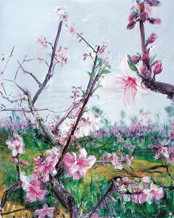 周春芽,油画,当代艺术,原创艺术,艺术收藏,318,318艺术,《江南桃花源》