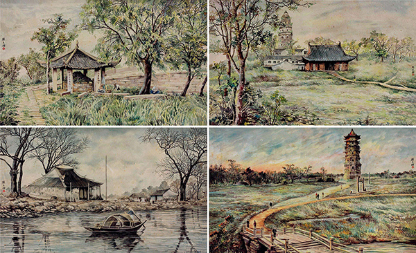 油画,原创艺术,当代艺术,艺术品投资,艺术品收藏,颜文梁,《山水—春、夏、秋、冬》