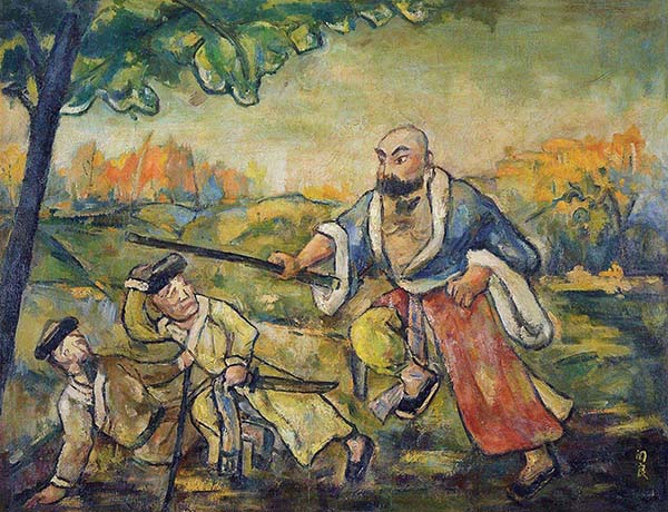 关良,油画,当代艺术,原创艺术,艺术收藏,318艺术,《京剧野猪林》