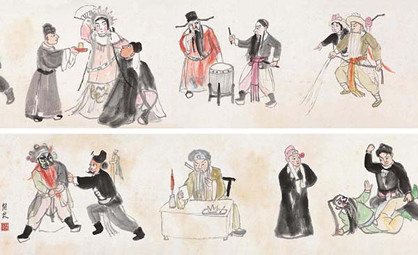 关良,油画,当代艺术,原创艺术,艺术收藏,318艺术,《戏剧人物卷》