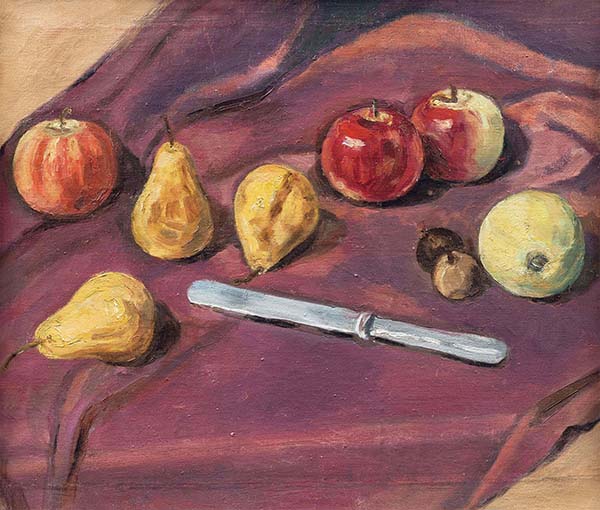 关良,油画,当代艺术,原创艺术,艺术收藏,318艺术,《苹果与梨》