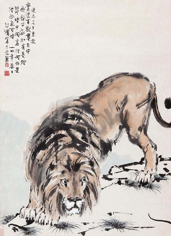 徐悲鸿,油画,国画,艺术收藏,318,318艺术商城,《雄狮猛醒》