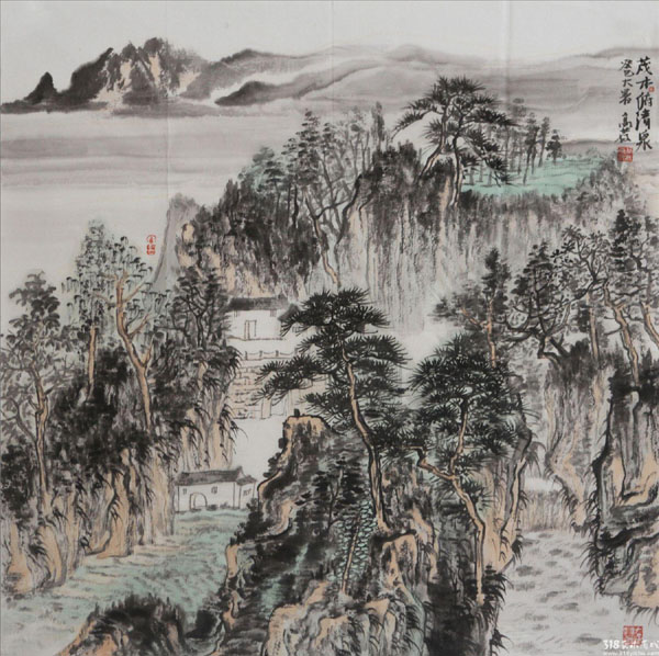 318,318艺术,艺术品交易网站,国画,国画山水,高荐,《茂木俯清泉》